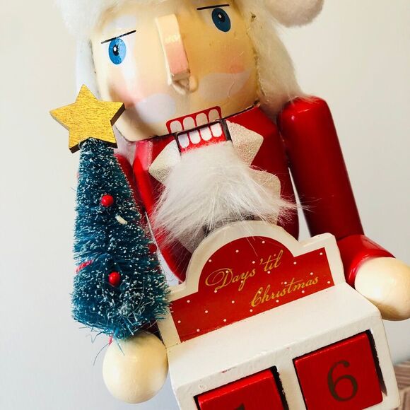 Hobby Lobby 2022 15 Inch Wooden Santa Advent Calendar Nutcracker Figure - Picture 7 of 7